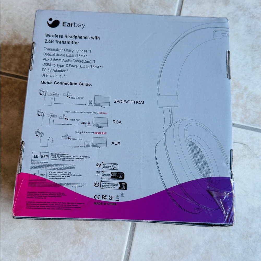 Wireless Over-Ear Headphones — Pink and Purple